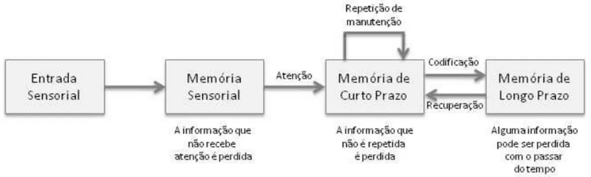 Figura 2.9: Diagrama do modelo de Atkinson e Shiffrin de mem´oria [Gazzaniga e Heatherton, 2005].