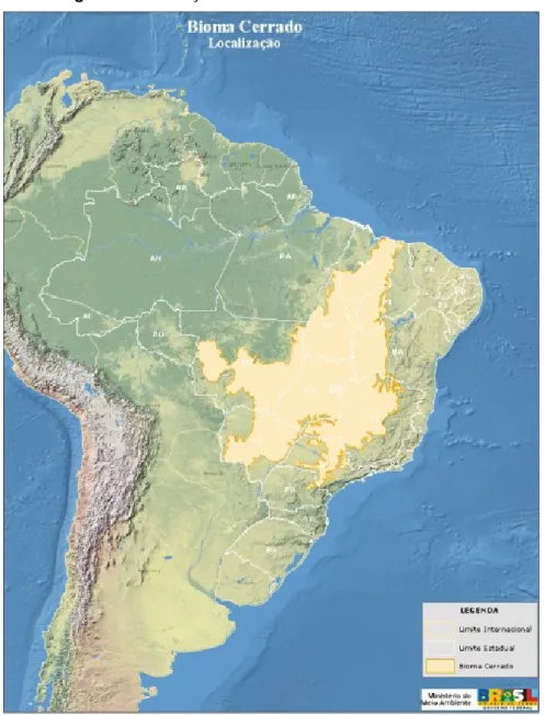 Figura 1. Distribuição do bioma Cerrado no Brasil. 
