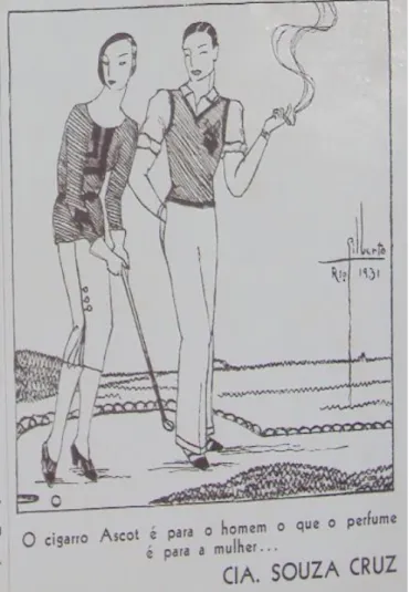 Figura  14:  Ilustração  de  Gilberto  Trompowsky  para  anúncio do cigarro Ascot. 