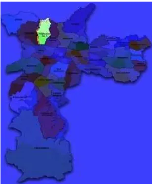 Figura 2: Mapa da cidade de São Paulo dividida por Subprefeituras. 