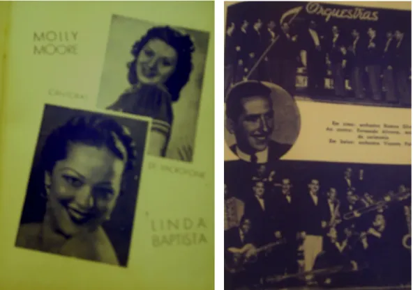 Figura 12 - Molly Moore e Linda Baptista,  Figura 13 - Orquestras Romeu Silva  cantoras do Cassino da Urca, 1935