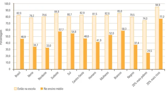 Figura 4. Escolarização da população de 15 a 17 anos - 2006