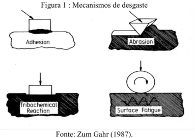 Figura 1 : Mecanismos de desgaste