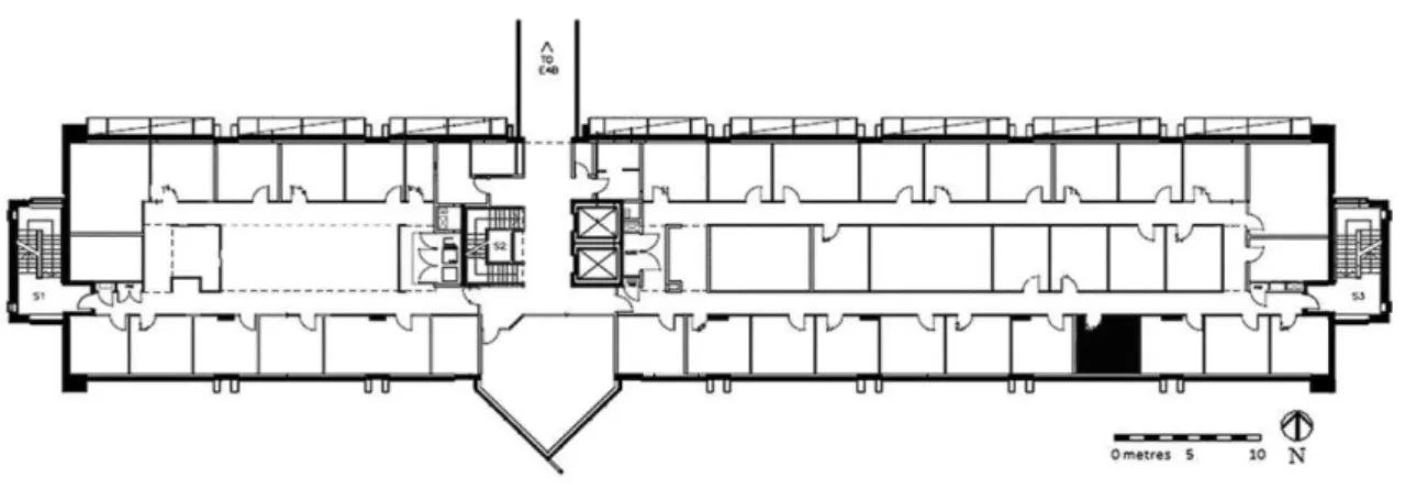 Figura 10: Planta pavimento tipo do edifício de escritórios. 