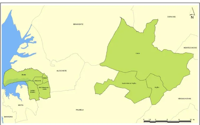 Figura nº 3 - Planta de localização do concelho de Montijo   Fonte: GIG / Câmara Municipal de Montijo 