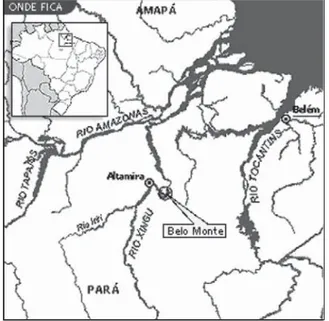 Figura 1. Localização do projeto da Usina Hidrelétrica de Belo Monte.
