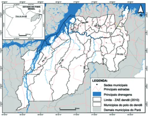Figura 1 – Localização da área de estudo no nordeste do estado do Pará. 