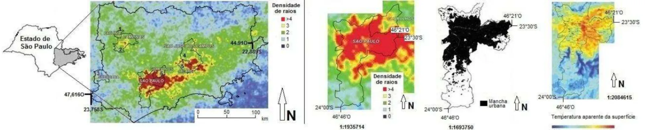 Figura 12  –  Unidades de temperaturas  da superfície da  Região  Metropolitana de São Paulo (RMSP) presentes no Município de São Paulo  (MSP)
