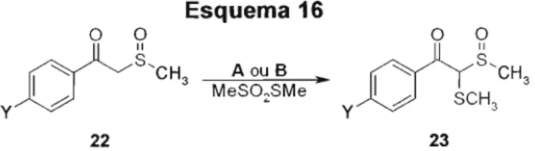 Tabela 5: Sulfanilação de alguns l3-cetossulfóxidos empregando MeS02SMe.