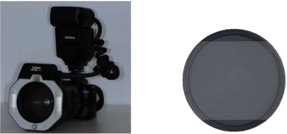 Figura 2. Câmera fotográfica digital Nikon D3100 com lente macro – AF-S VR Micro-Nikkor 105mm f  2.8G IF-ED / Filtro Polarizador