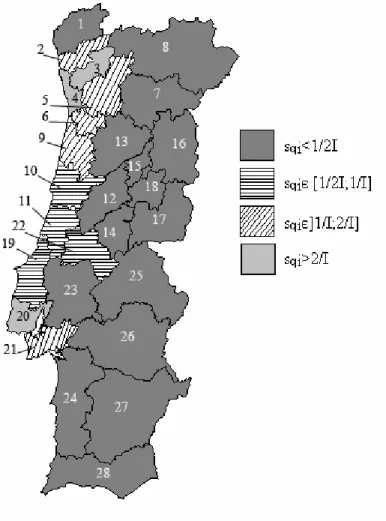 Figure 4 - Spatial distribution of manufacturing industry by NUTS III (1985) 