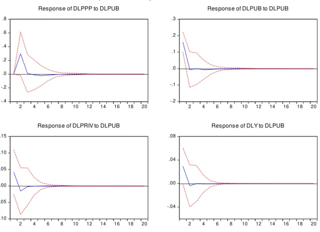 Figure 3. Responses to shocks in public investment 