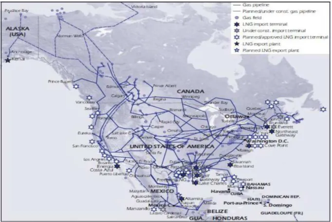 Figura 7 – Mapa de rede de gasodutos dos EUA 