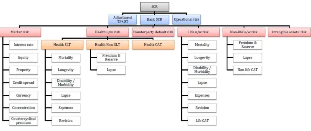 Figure A.1: Overall structure of the Solvency Capital Requirement. Source: EIOPA (2014b)