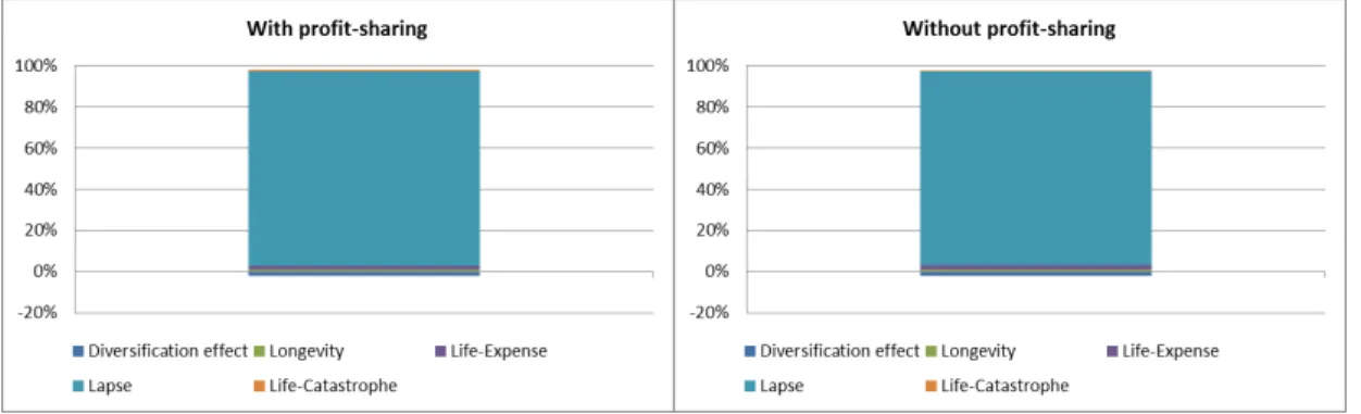 Figure 8: SCR Life composition for endowment contract 