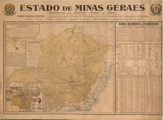 Figura 2 – Carta Física e Política de Minas Gerais, 1930. 