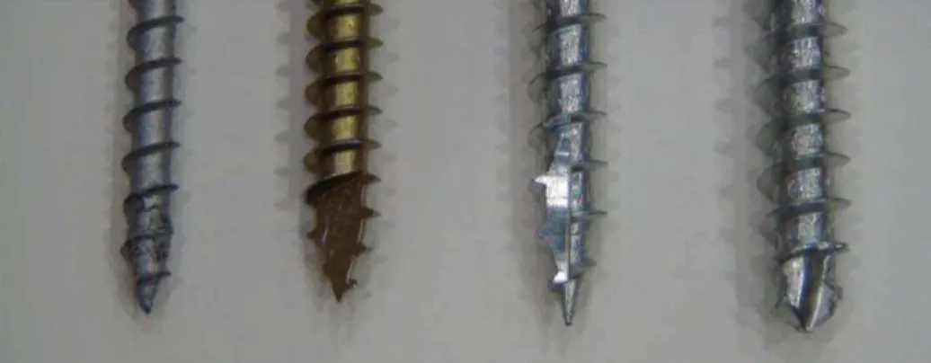 Figura 28 - Pontas auto perfurantes dos parafusos auto-atarraxantes do tipo torx  (tapping screws) (Rothoblass 2012) 