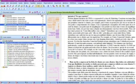 Figura D-1 - Codificação do material recolhido através do software MAXQDA® 