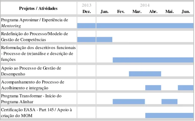 Fig. 2 – Cronograma de atividades 2013