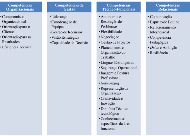 Fig. 4 – Clusters de Competências da Groundforce Portugal 
