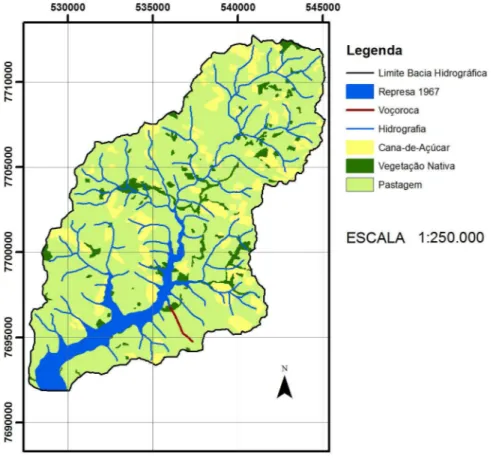Figura 3. Uso e ocupação do solo na bacia hidrográfica do Ribeirãos das Cruzes. 