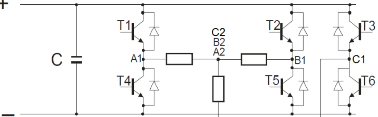 Figura 2-14: Lógica de chaveamento da corrente do enrolamento para três fases 