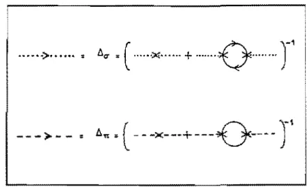 Figura 4.1:  Propagadores  dos  campos:  ()'  e  1r  na ordem dominante. 