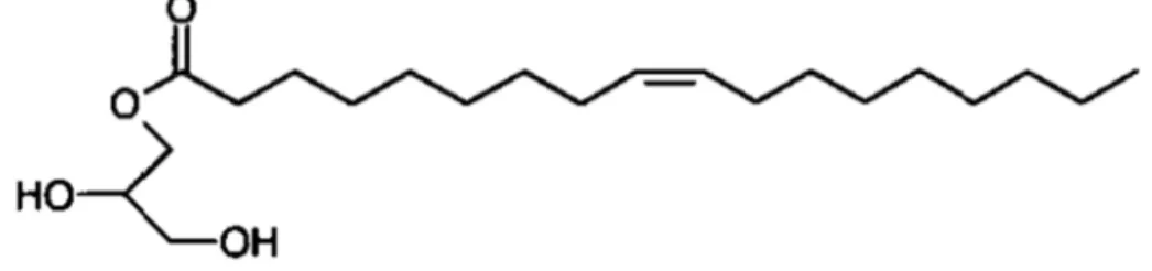 Figura 3: Estrutura química do mono-oleato de glicerila 