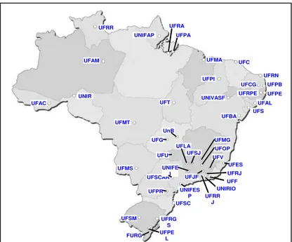Figura 2 - Instituições Federais de Ensino Superior brasileiras  Fonte: Secretaria de Educação Superior (MEC/SESu, 2002)