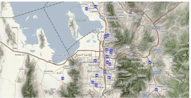 Figure 16  –  Layers created by the author using ArcGIS V.10.2 with information obtained from Utah’s SGID
