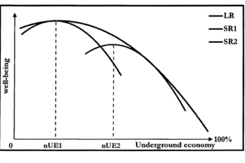 Figure 1.  Derivation of the natural level of the underground economy 