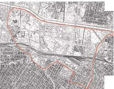 Ilustração 7 – Mapa da área de atuação apresentada pela referência GEGRAN 1972  Perímetro da Operação Urbana Água Branca 