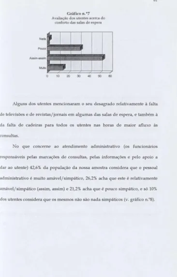 Gráfico n.  o7  Avaliação dos utentes acerca do 