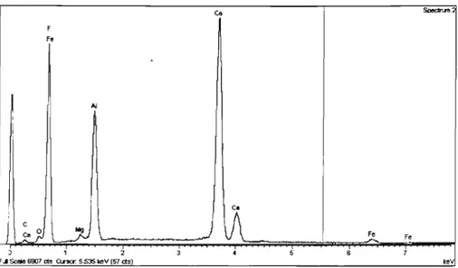 Figura 6.10. Espectro do resíduo da tinta azul, obtido por MEV-EDS