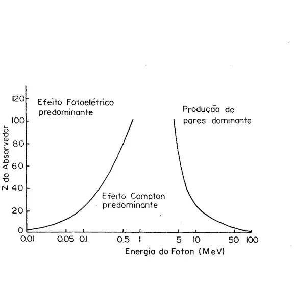 Figura 8- Intervalos de energia nos quais predominam os 3 proce~