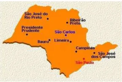 Figura 9- Localização da cidade de São Carlos  –  SP. 