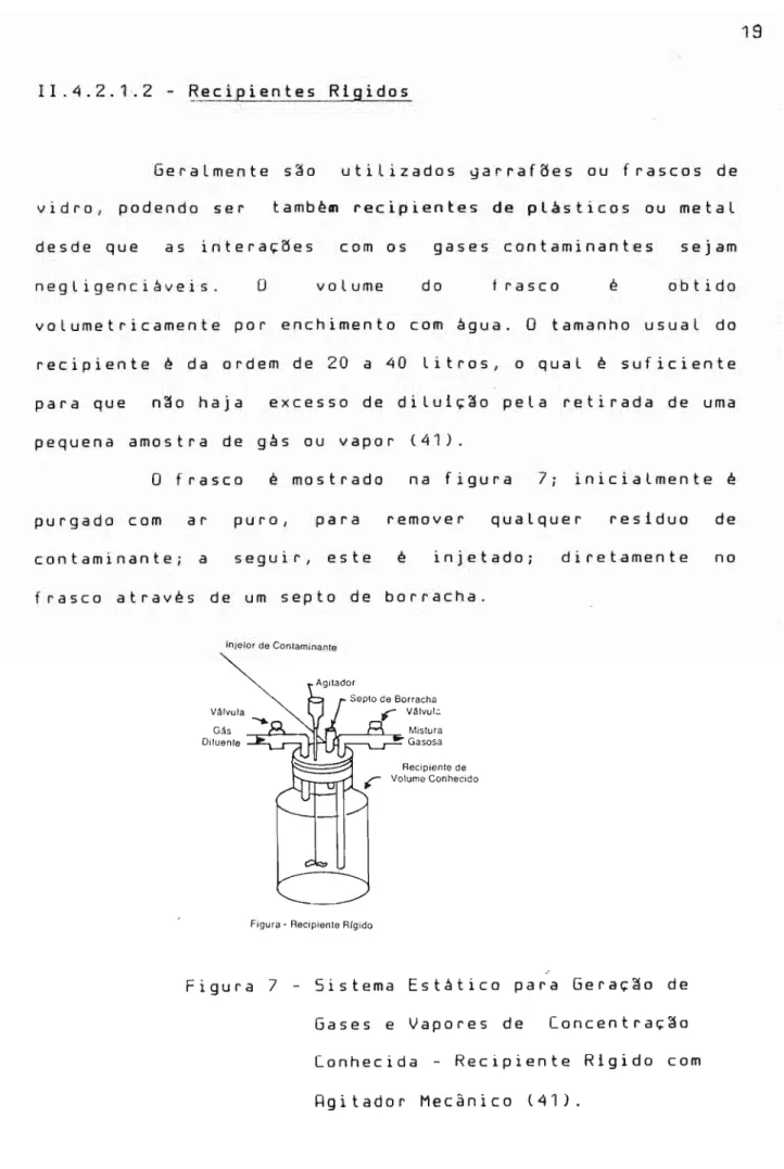 Figura 7 - Sistema Estatico para Geraç~o de Gases e Vapores de Concentraç~o