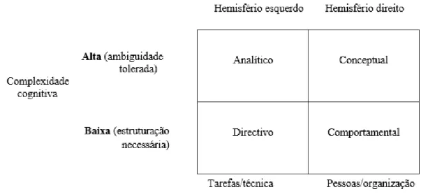 Figura 1 – Modelo de estilos de tomada de decisão segundo Rowe (1998) 