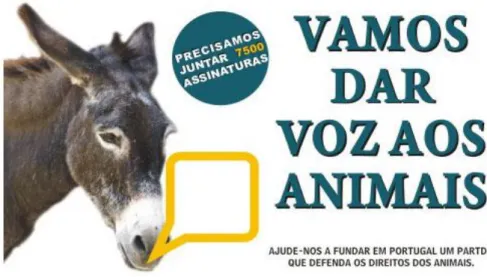 Figura 1 – Cartaz de apresentação do Partido Pelos Animais. 