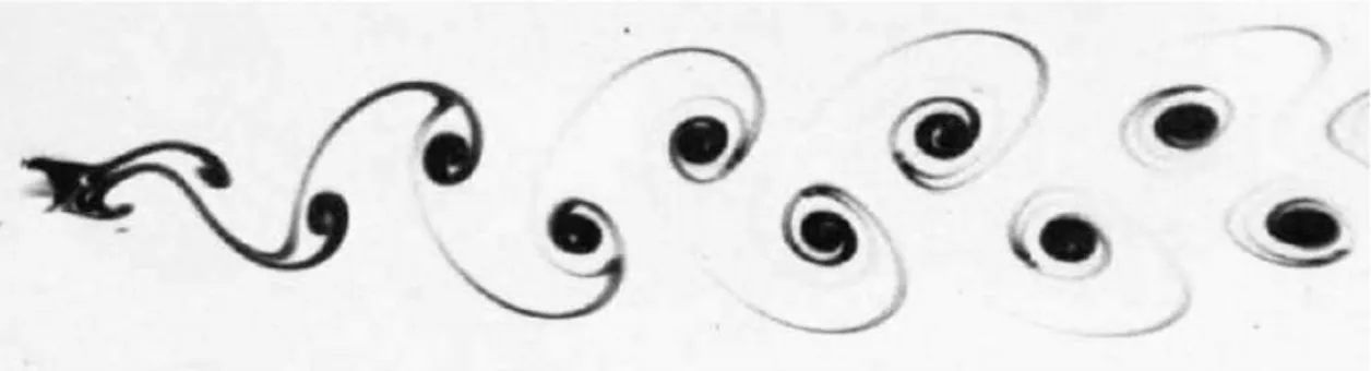Figura 3.11 – Esteira laminar, Re=100. Extraído e adaptado de van Dyke (1982). 