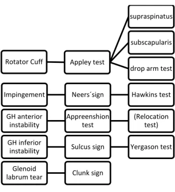 Figure 2: Shoulder clinical tests performed by an independent clinician Rotator Cuff Appley test 