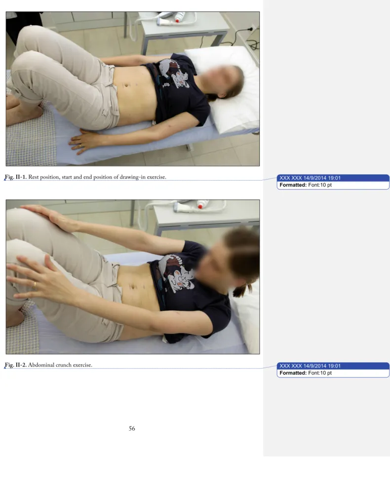 Fig. II-1. Rest position, start and end position of drawing-in exercise. 