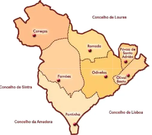 Figura 1: Mapa do concelho de Odivelas 