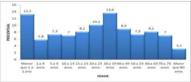 Gráfico  2  -  Ações  e  sua  distribuição  segundo  a  faixa  etária  (anos)  dos  autores