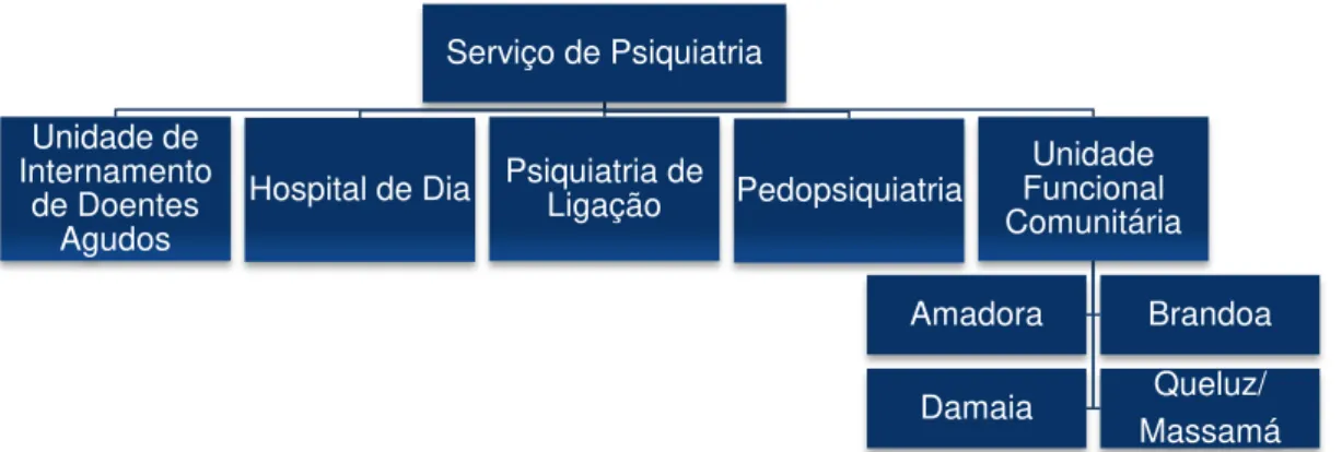 Ilustração 1. Caracterização do Serviço de Psiquiatria do HFF 