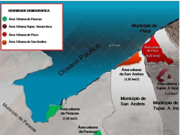 Figura 28 – Densidade demográfica da região de influência da Baía de Paracas 