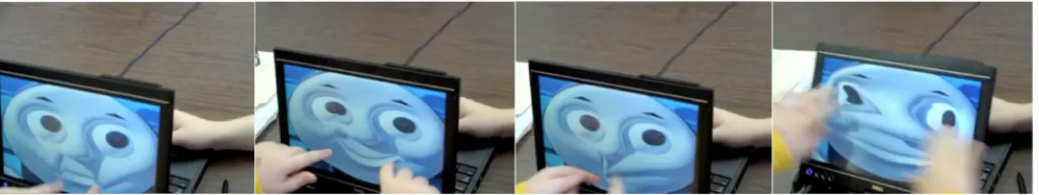 Fig. 3 Making a cartoon character look sad, happy, scared, and surprised