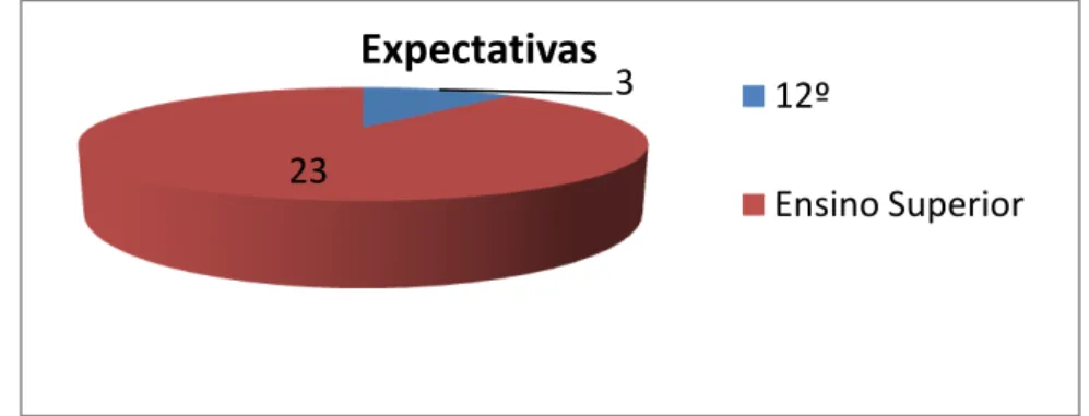 Gráfico 5 - Expectativas em relação ao percurso escolar