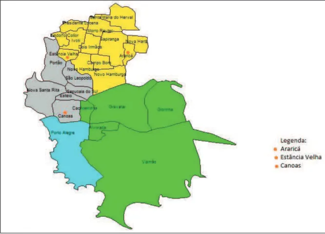 Figura 1: Mapa de localização dos municípios. 