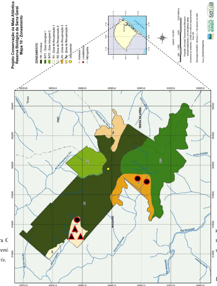 Figura 1: Zoneamento da vegetação, segundo o Plano de Manejo da Reserva Biológica da  Serra  Geral  (SEMA  2008)